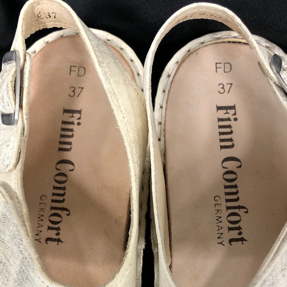 Finn Comfort Metallic Cream Slingback Sandals sz37 - Picture 5 of 8